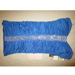 XOXO Strapless Blue Evening/Party Dress NWT